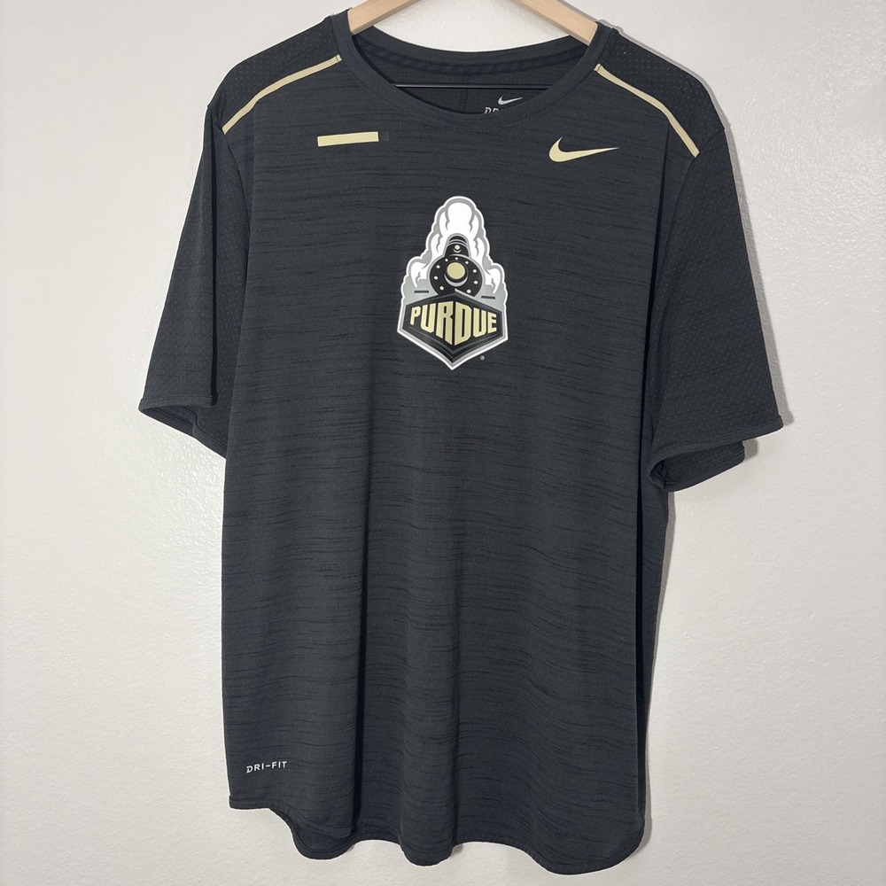 Nike Dri-fit Purdue Boilermakers Men's Charcoal Gray / Black T-Shirt Size XL
